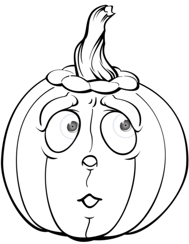 Scared Pumpkin Coloring Page